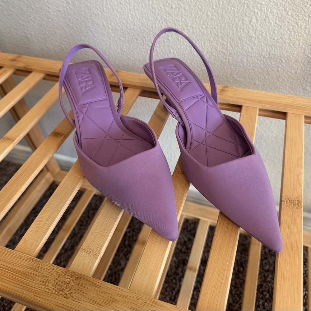Zara Lavender Slingback Heels
